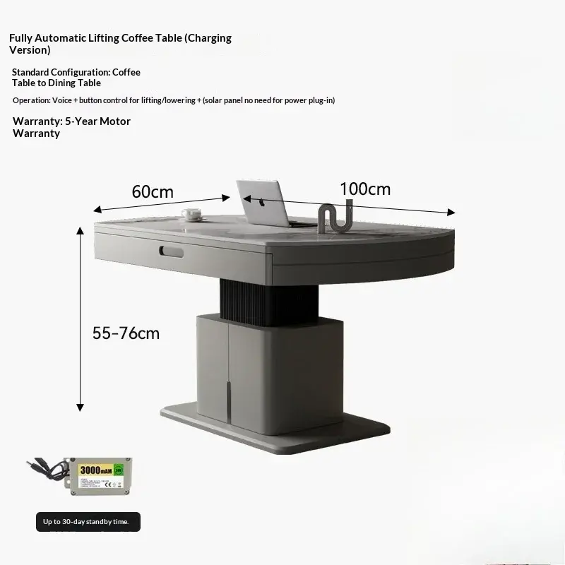 Thumbnail: Any Size Custom Luxury Italian Sintered Stone Extendable Coffee Table Moisture