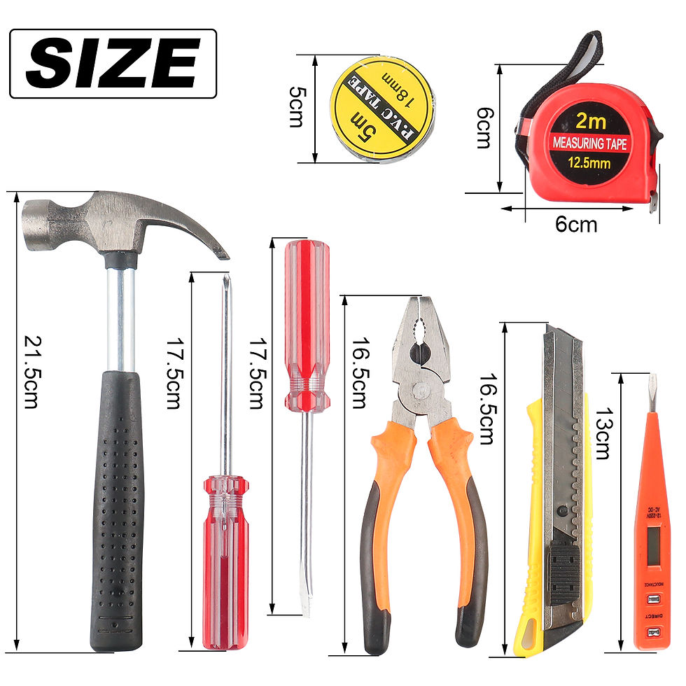 Thumbnail: 8/9/12/13Piece Tools Set General House hold Hand Tool Kit with Plastic Toolbox S