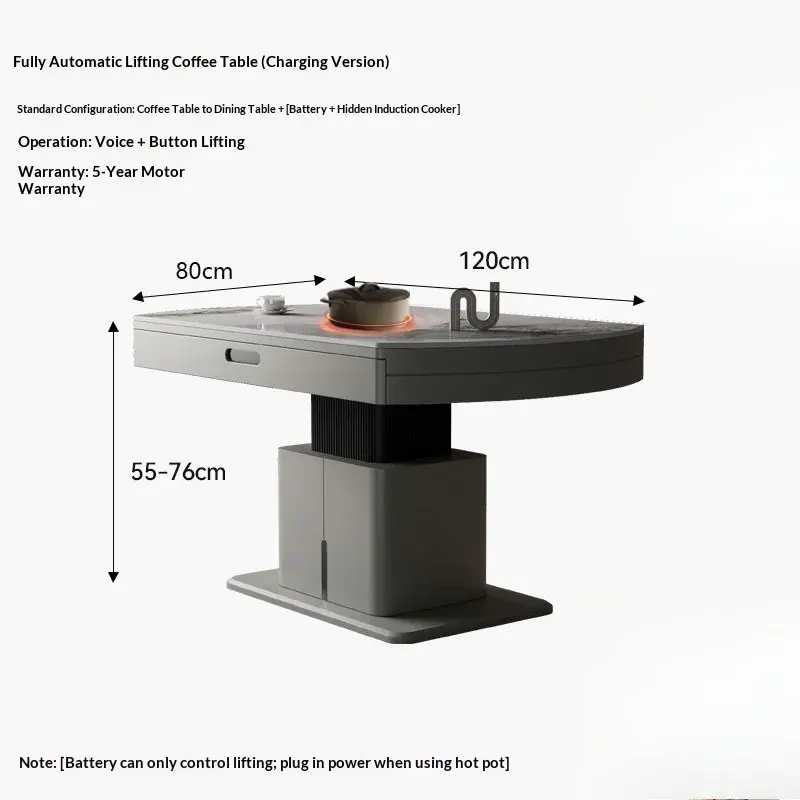 Thumbnail: Any Size Custom Luxury Italian Sintered Stone Extendable Coffee Table Moisture