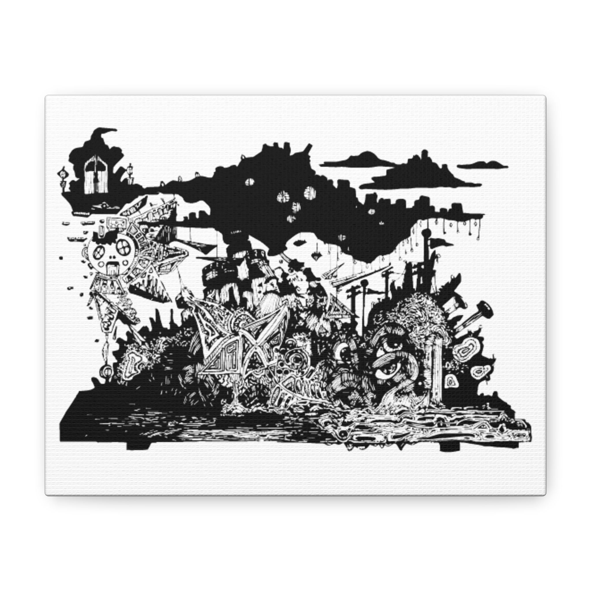 Wall canvas - shelf life 3 b/w