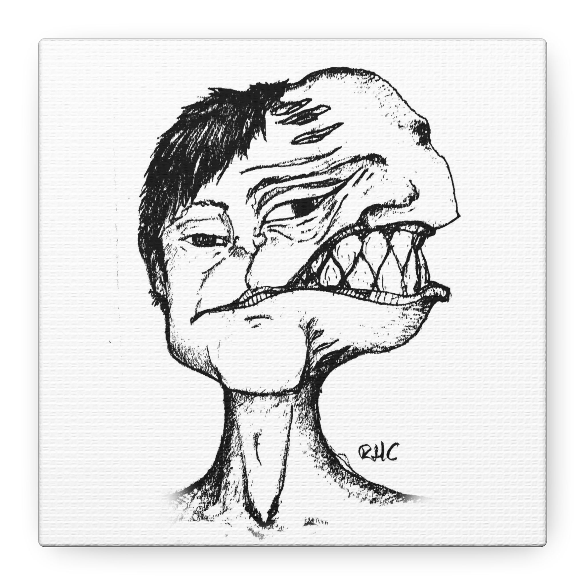 Two Face 1 wall canvas square 