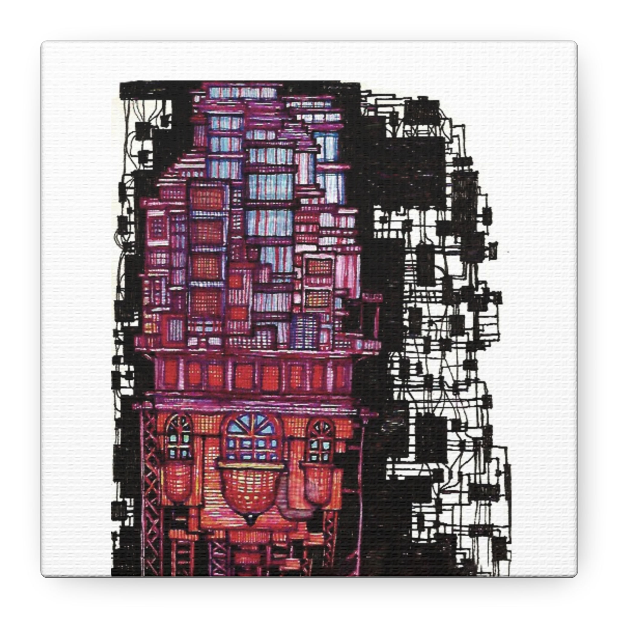 stretched canvas 1.25 - color wifi tower 