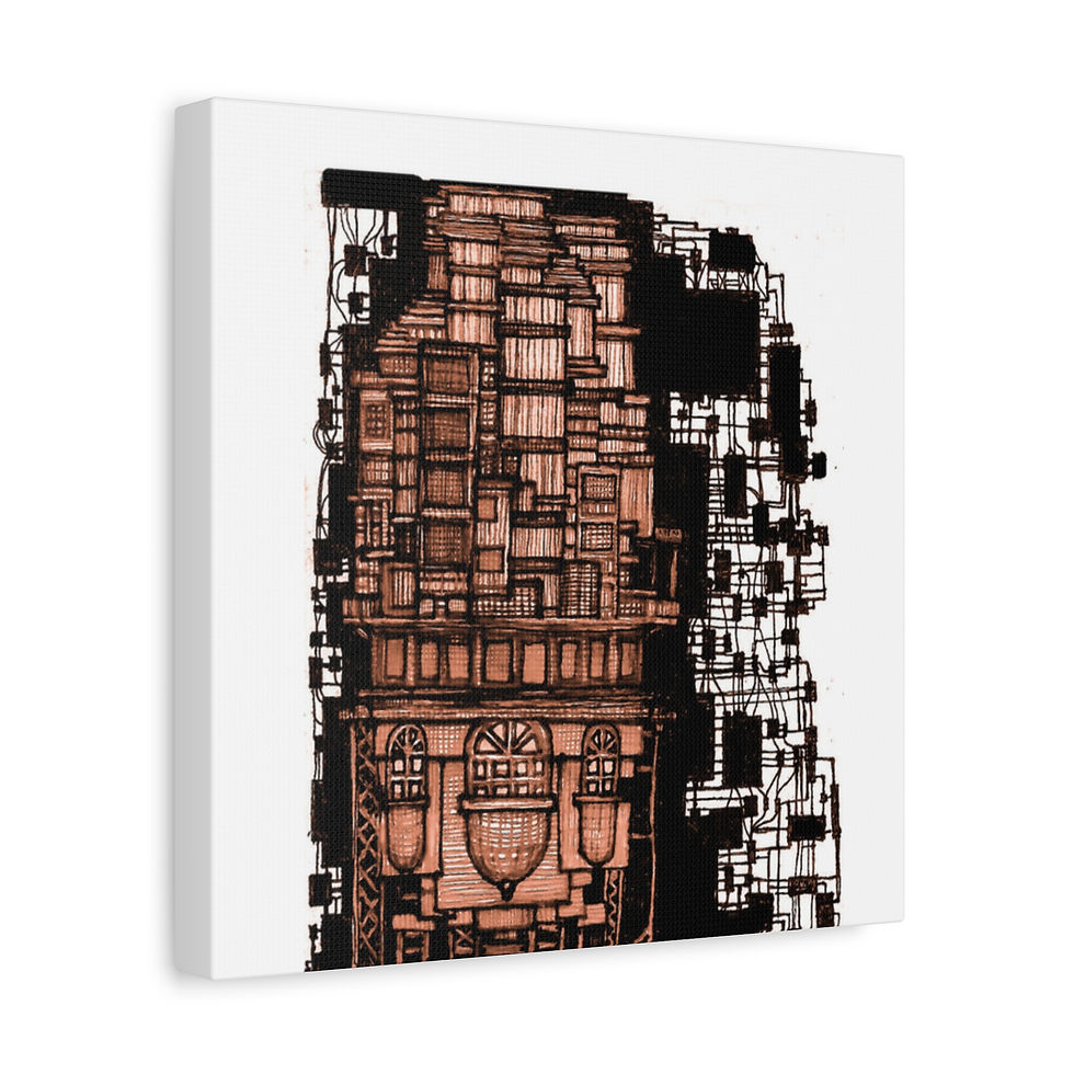 Thumbnail: wall canvas - sepia wifi tower 