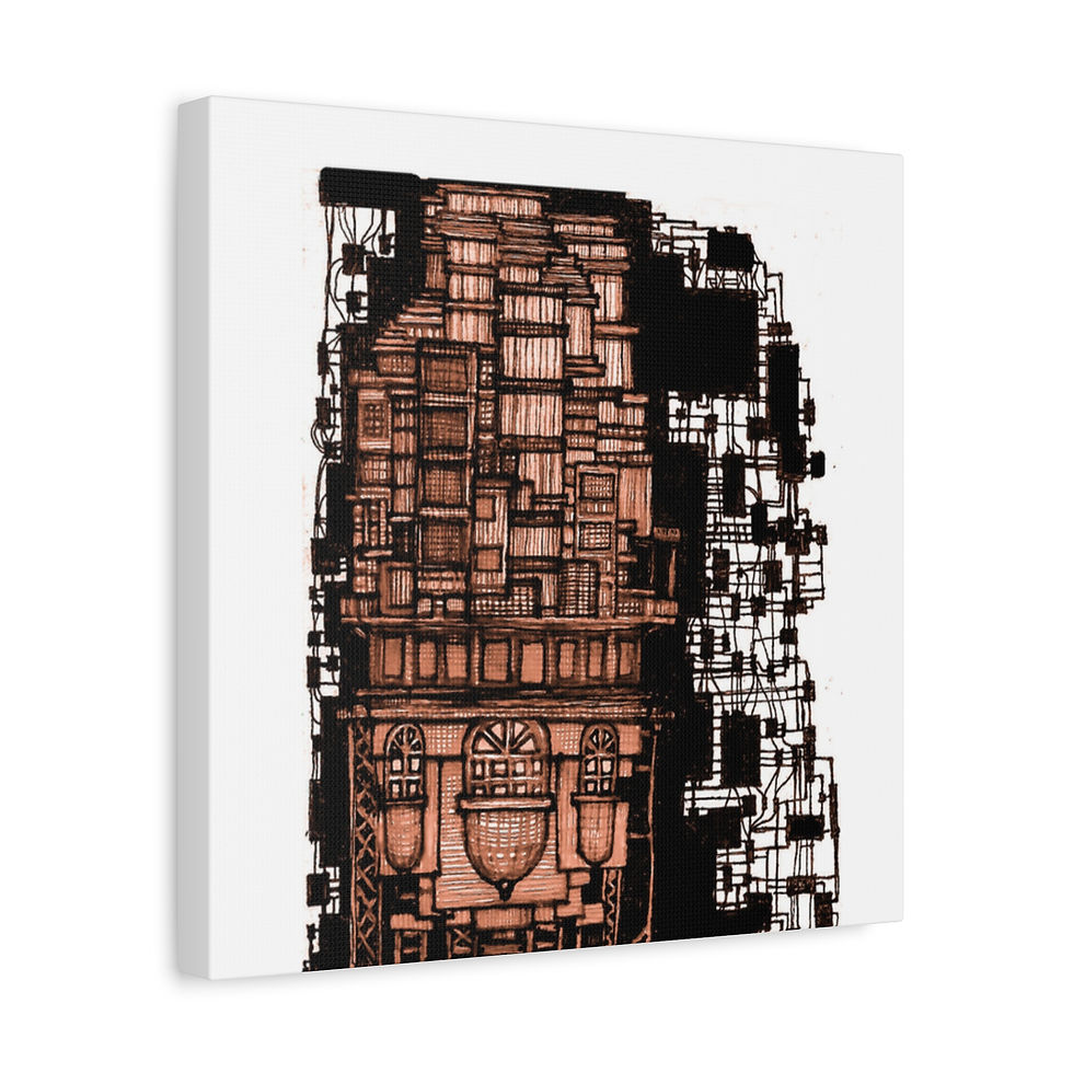 Thumbnail: wall canvas - sepia wifi tower 