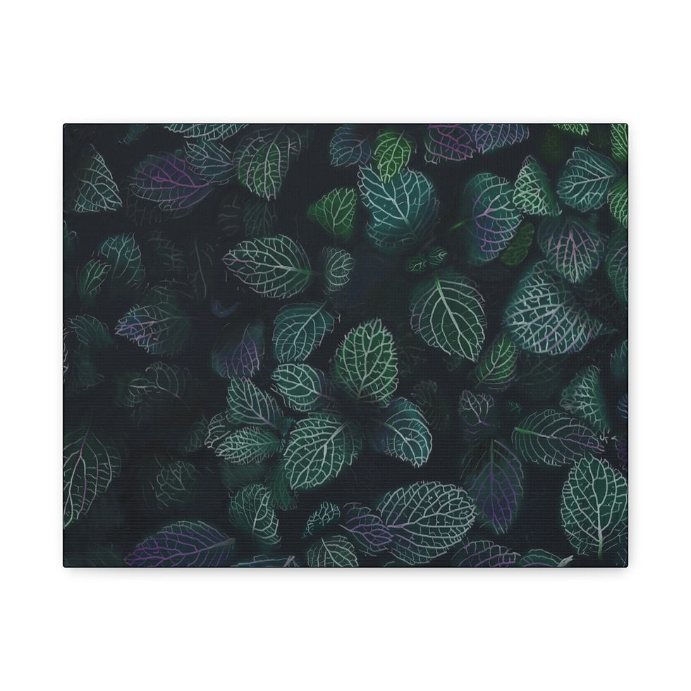 Thumbnail: Leafy Matte Canvas Art - Stretched Wall Decor for Nature Lovers
