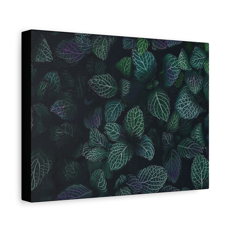 Thumbnail: Leafy Matte Canvas Art - Stretched Wall Decor for Nature Lovers