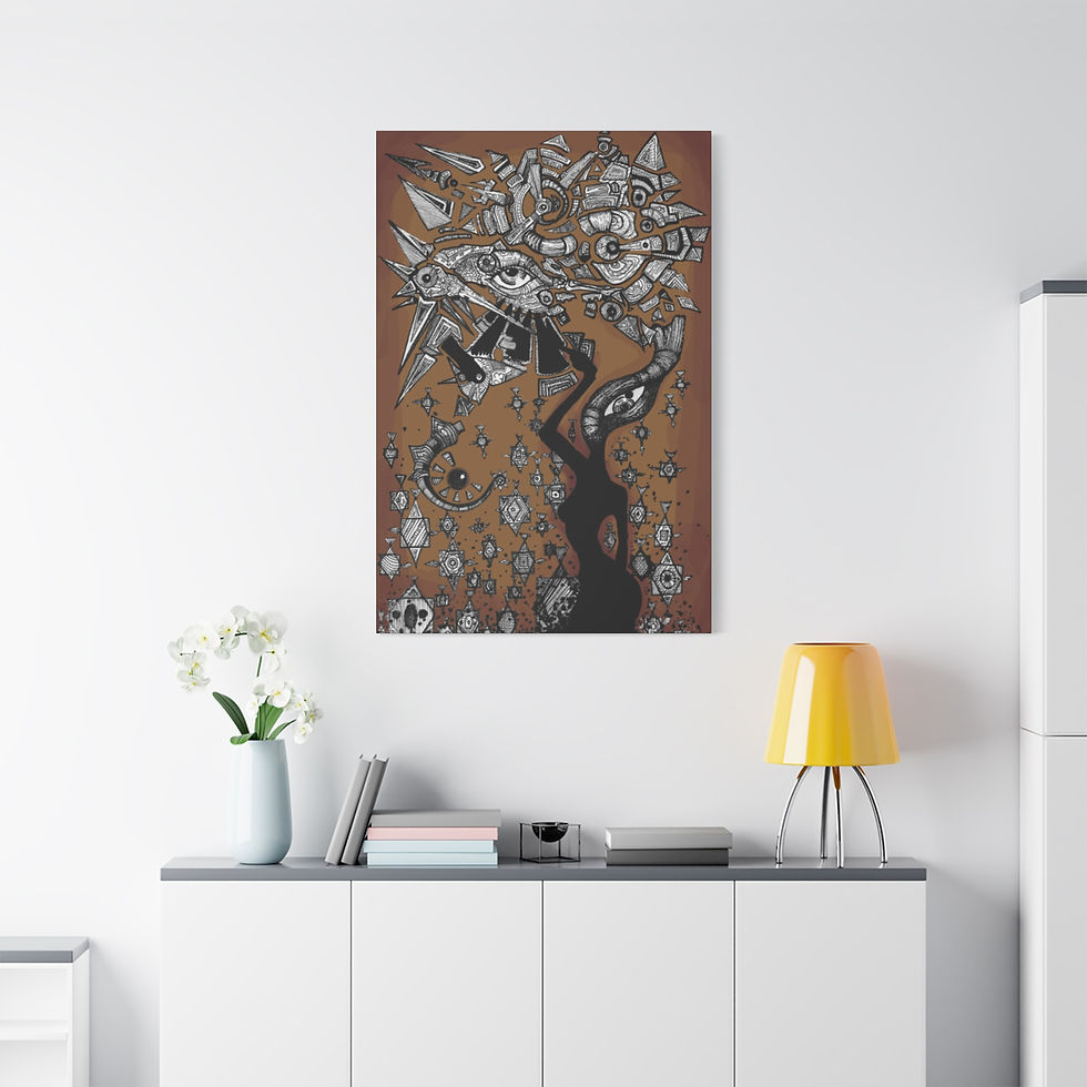 Thumbnail:  Wall Canvas - women and sea horse 