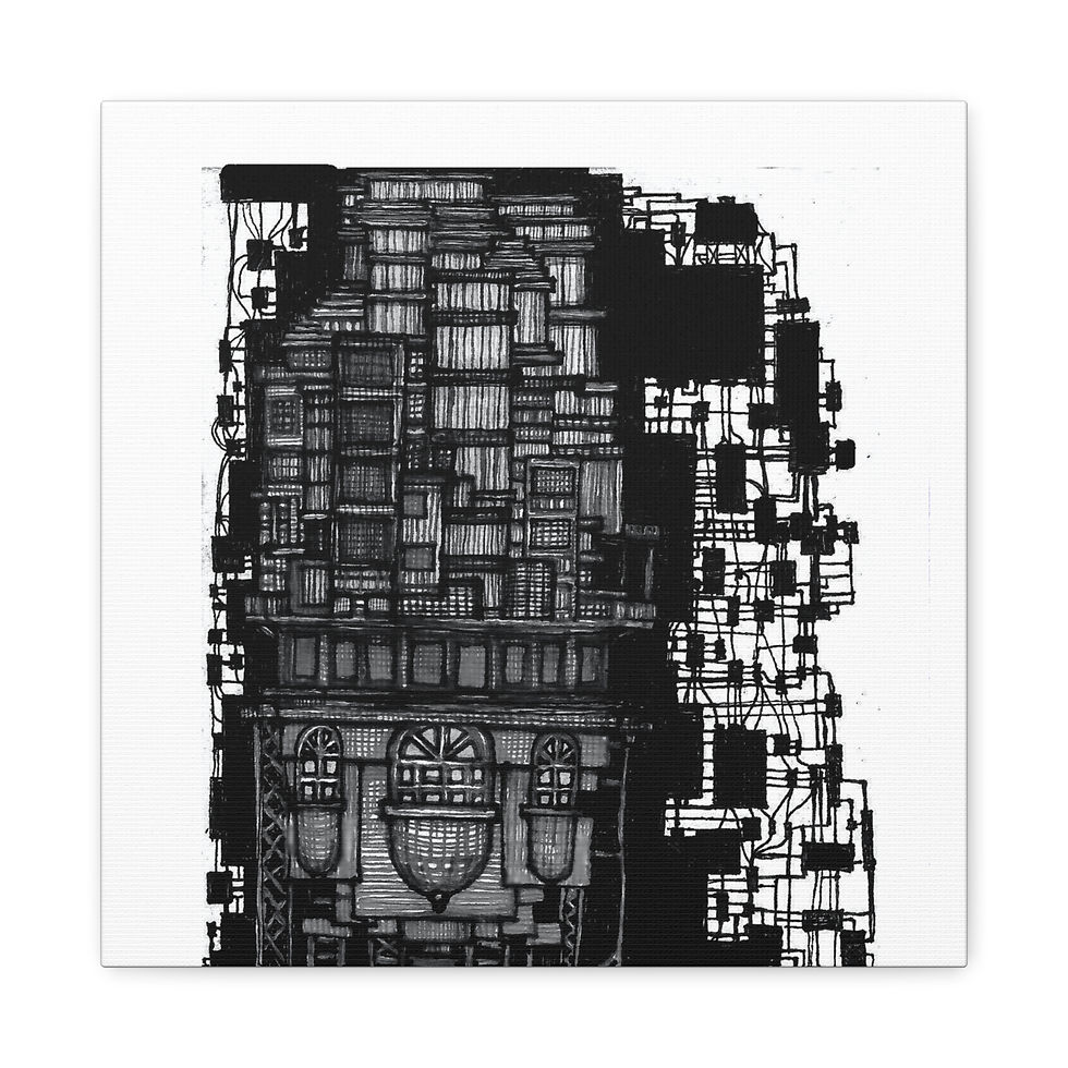 Thumbnail: Matte Canvas, Stretched, 1.25" - b/w wi fi tower