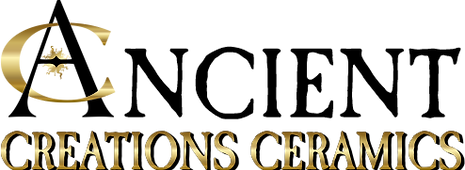 Ancient Creations Ceramics Logo with 22kt gold sunshine