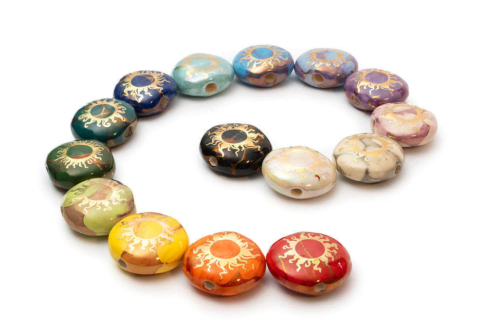 A rainbow of Ancient Creations Ceramic Smoking Stones.