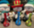 Ceramic bubblers in christmas display with cute plushie snowmen