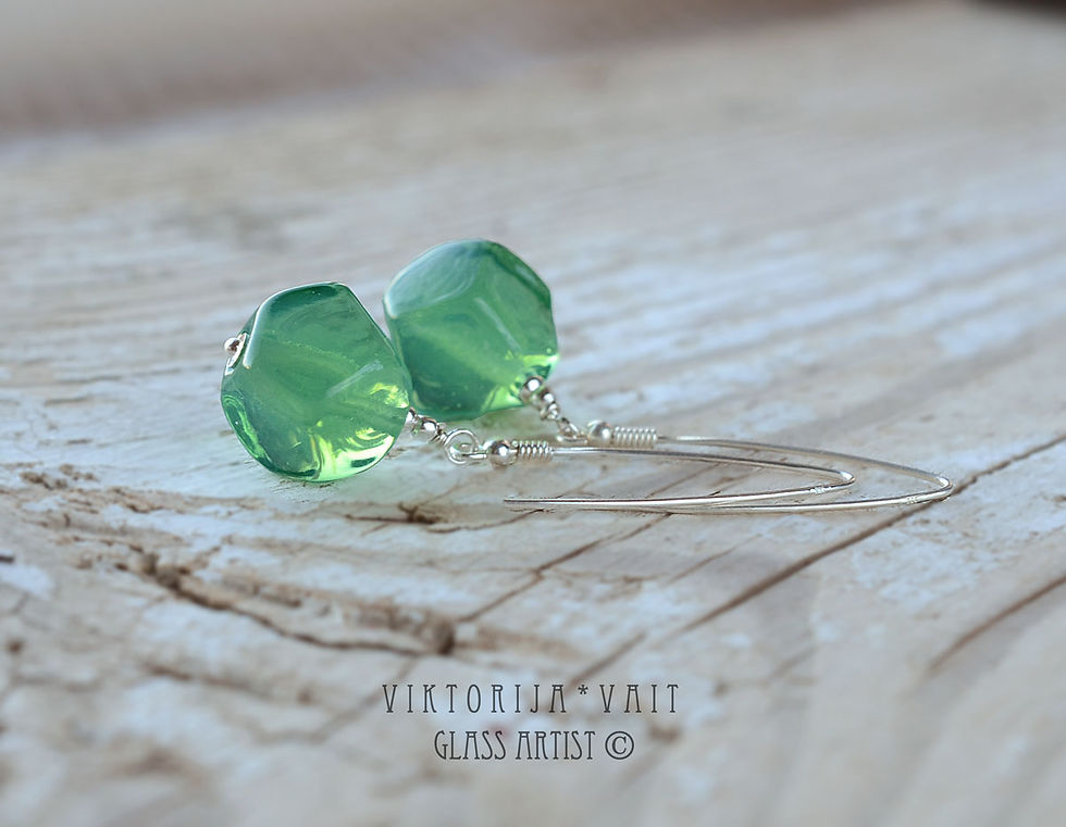 lampwork handmade murano dangle earrings