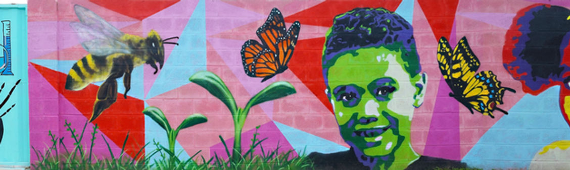 “140-foot-long mural at the iWill Foundation in Fort Myers, Florida — painted by Artsemble Underground artists Brian Weaver and Cesar Aguilera, depicting inspirational community role models and messages of empowerment for local youth.”