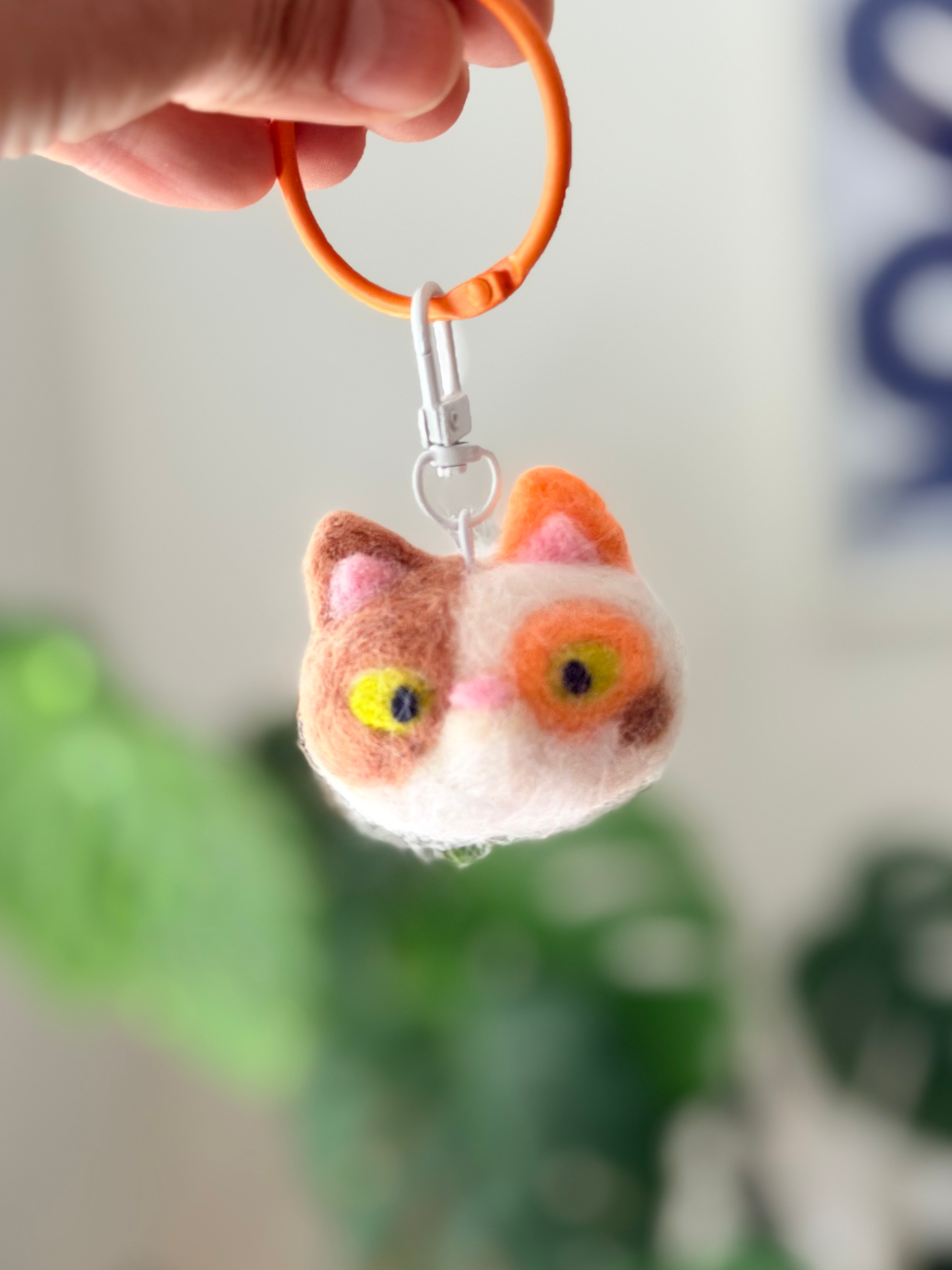 CAT needle felted keyring/bagcharm 