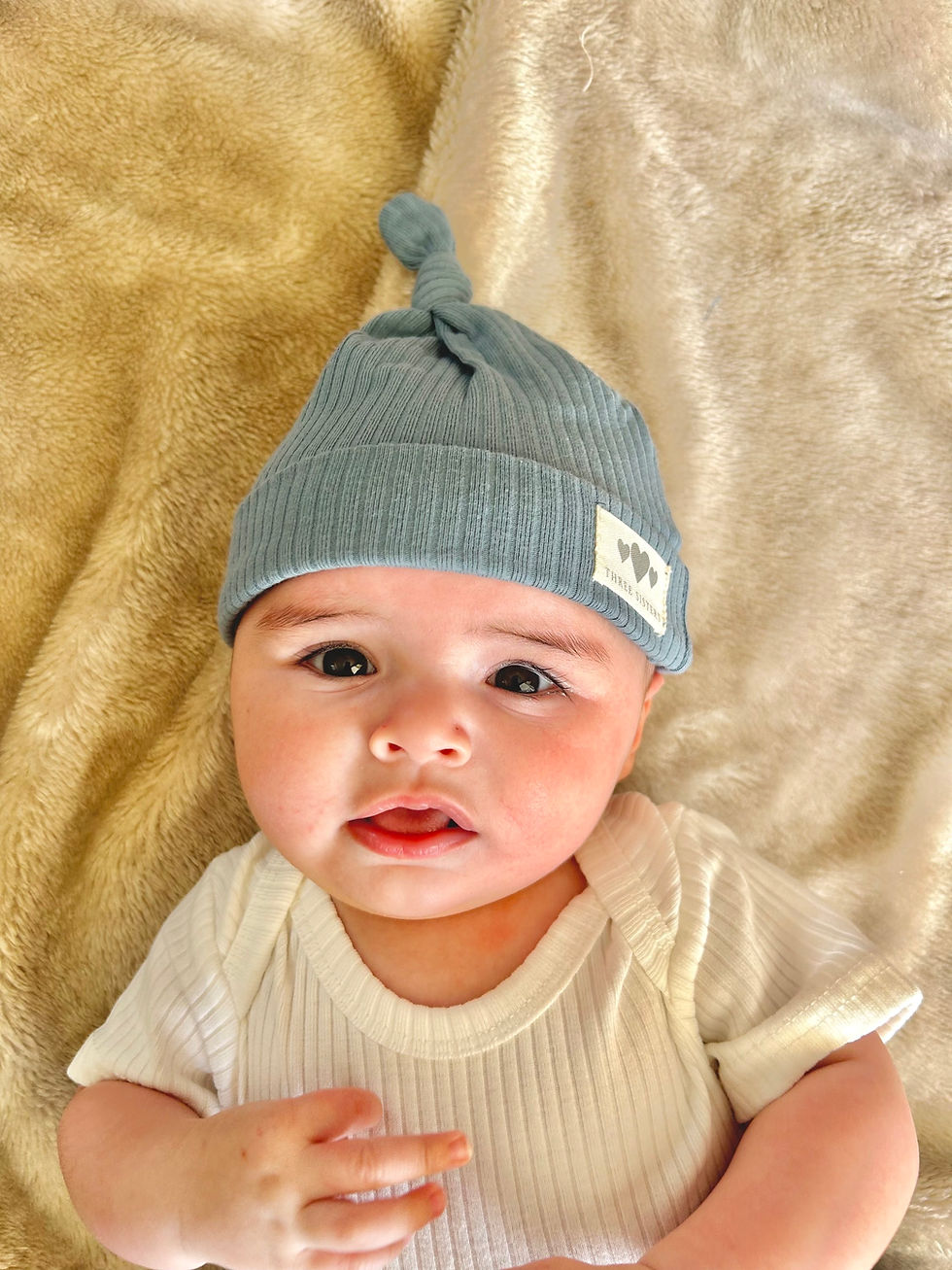 Thumbnail: Organic Cotton Top Knot Beanie
