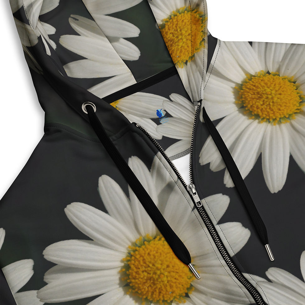 Miniaturbild: Zip hoodie unisex 'Marguerite Daisy' - Blossom Collection