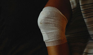 A bandaged knee
