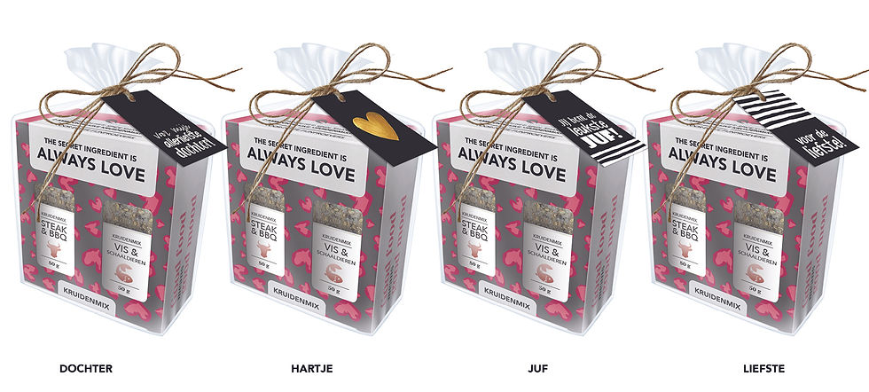 Thumbnail: Kruidenpotjes Set - Secret ingredient Love - Geschenkverpakking met keuze label