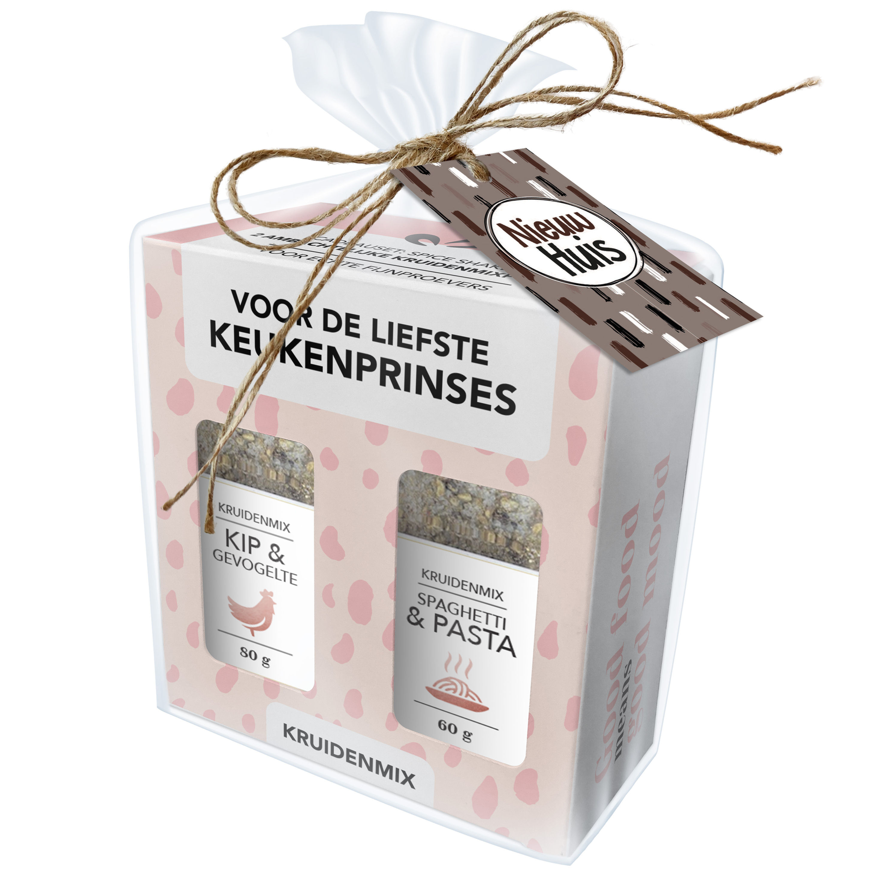Kruidenpotjes Set - Liefste keukenprinses - Cadeauverpakking - Nieuw Huis label