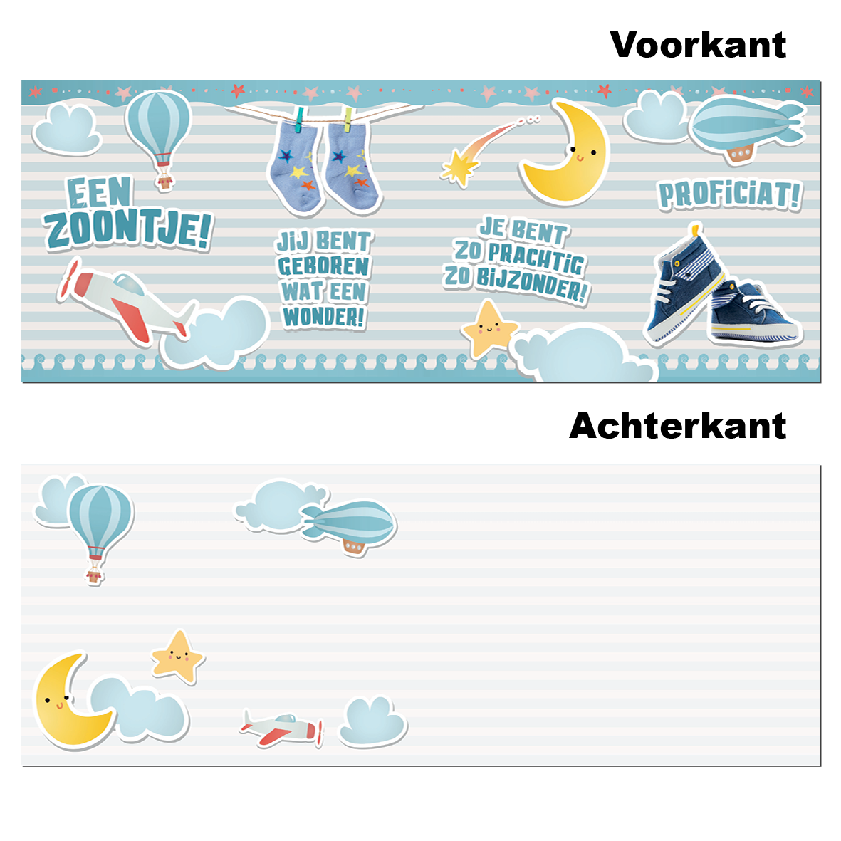 Wenskaart - Geboorte Zoon - Vierslag