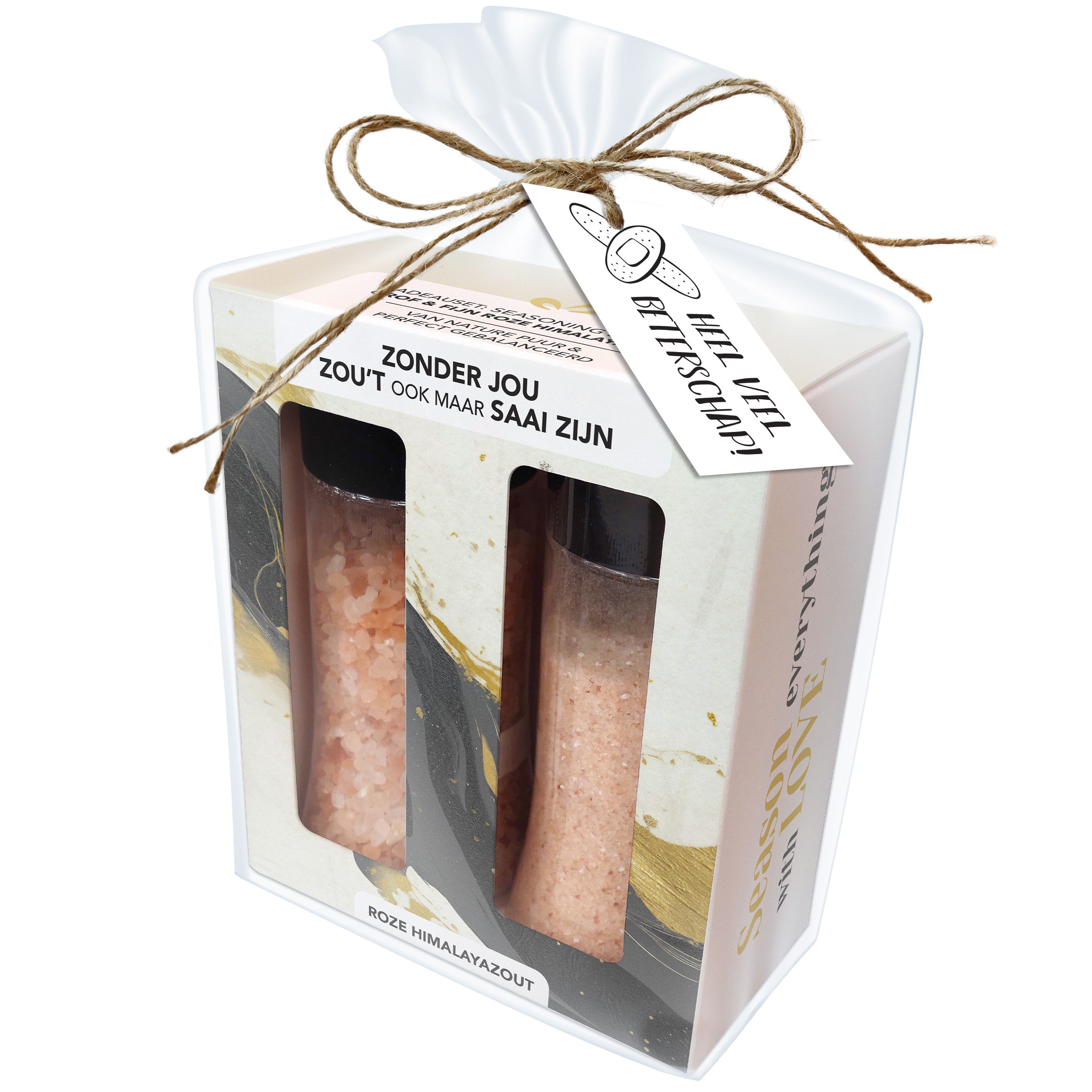 Himalayazout Set – Saai zonder jou - Cadeauverpakking - Beterschap label