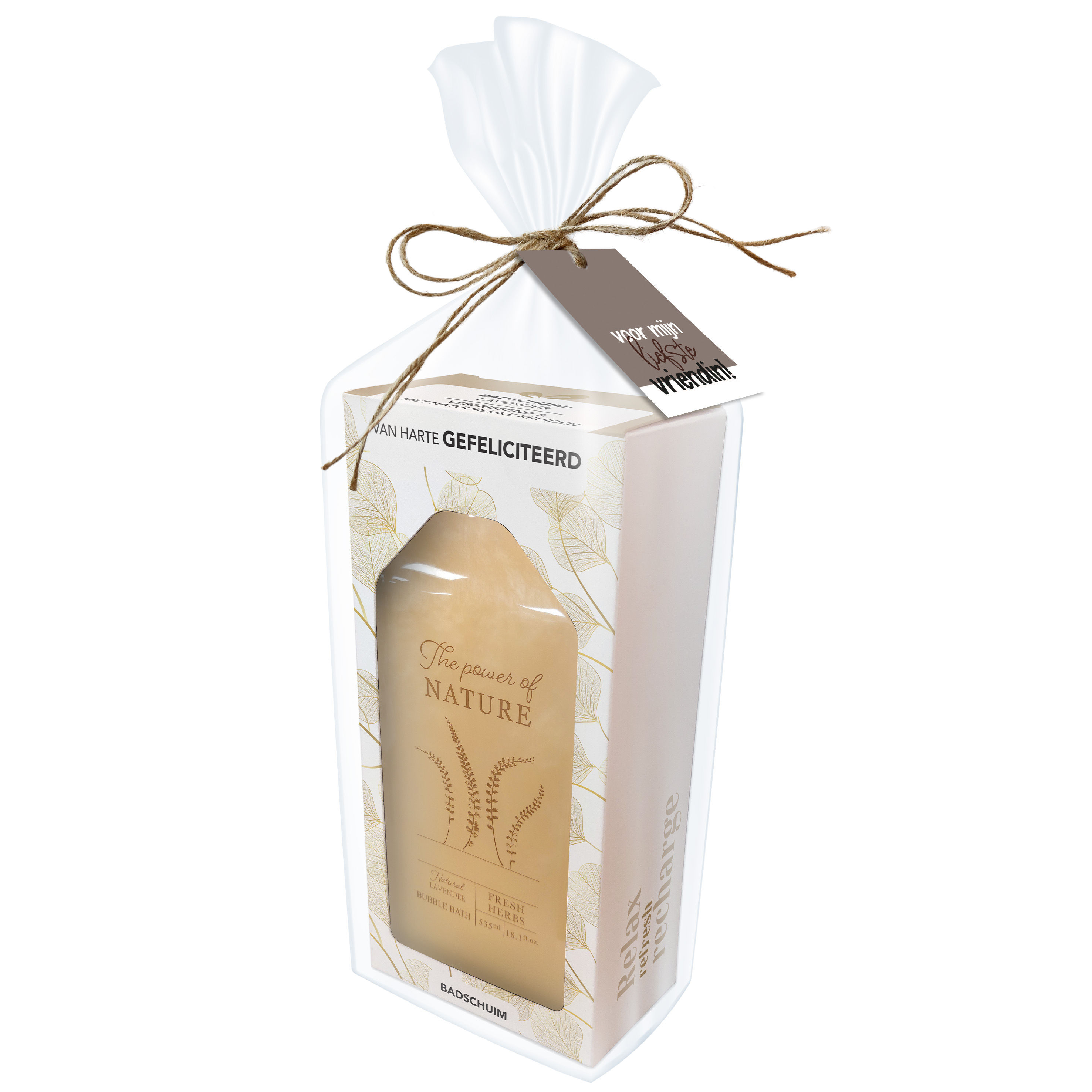 Badschuim – Van harte Gefeliciteerd – Cadeauverpakking met Vriendin label