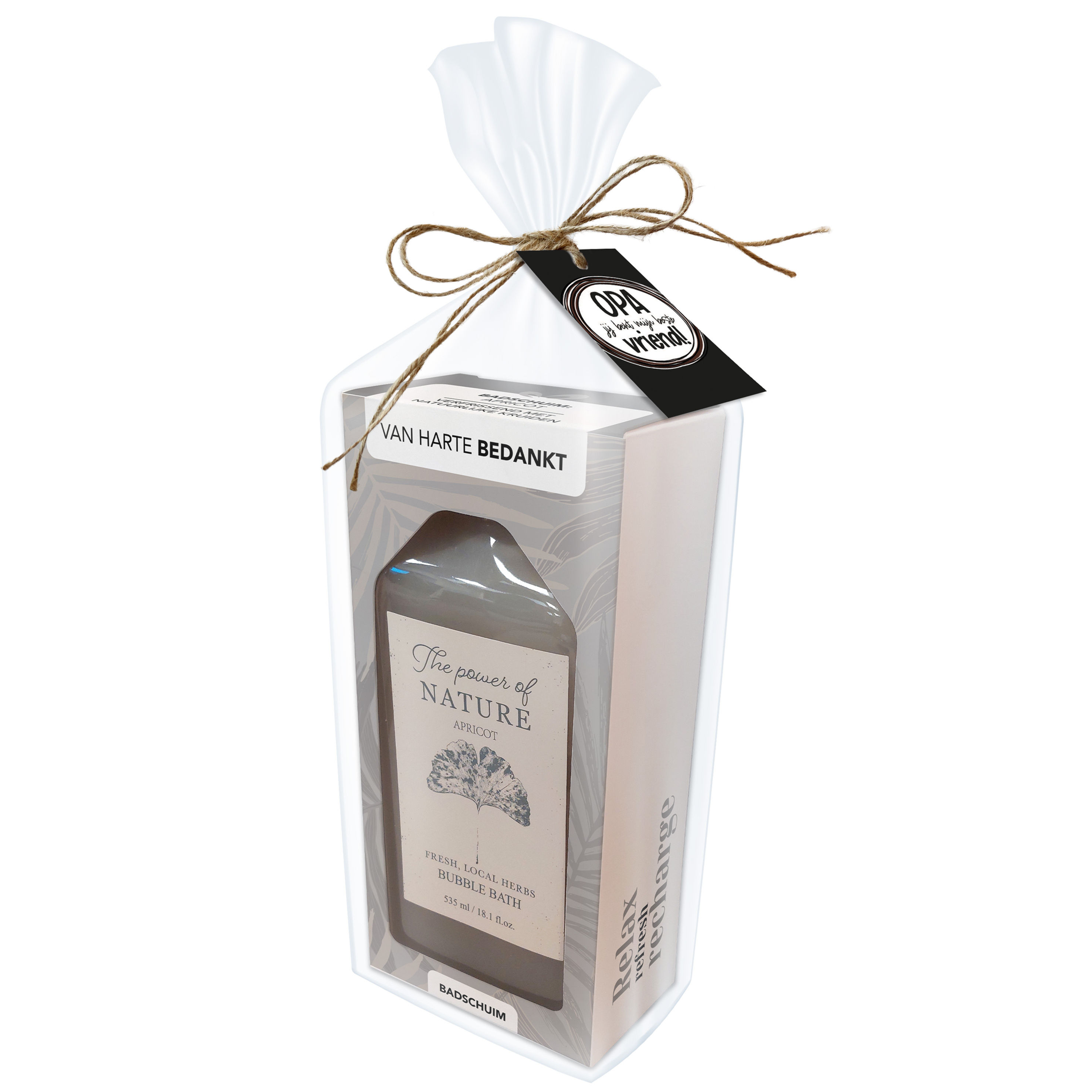 Badschuim – Van harte bedankt – Cadeauverpakking met Opa label