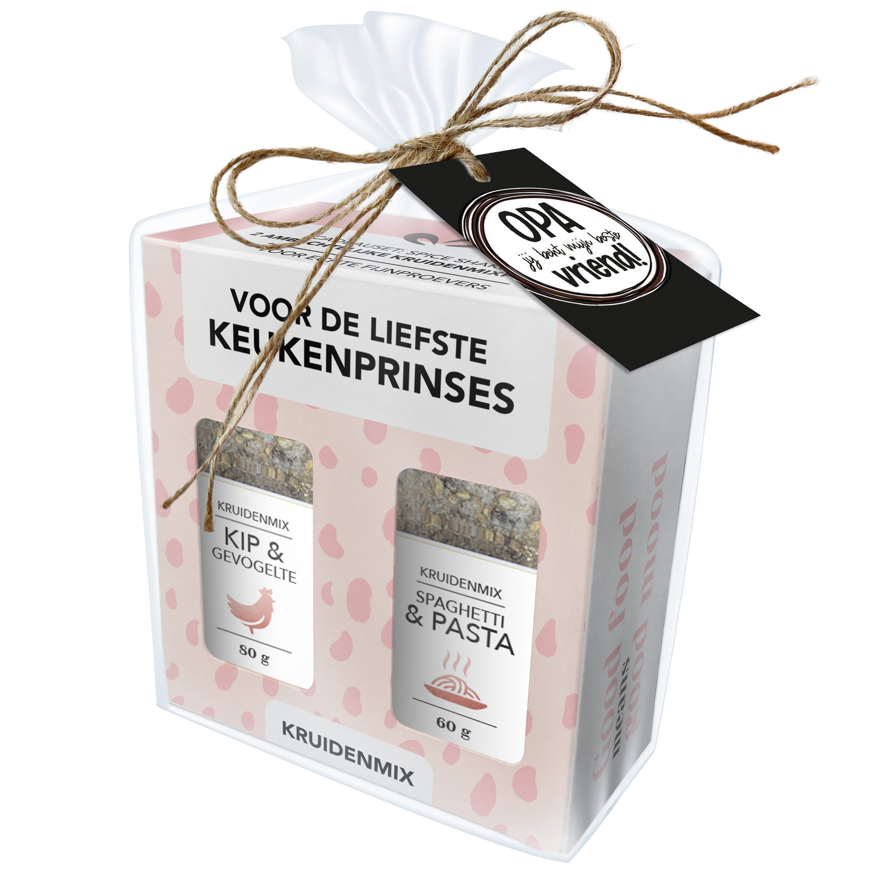 Kruidenpotjes Set - Liefste keukenprinses - Cadeauverpakking - Opa label