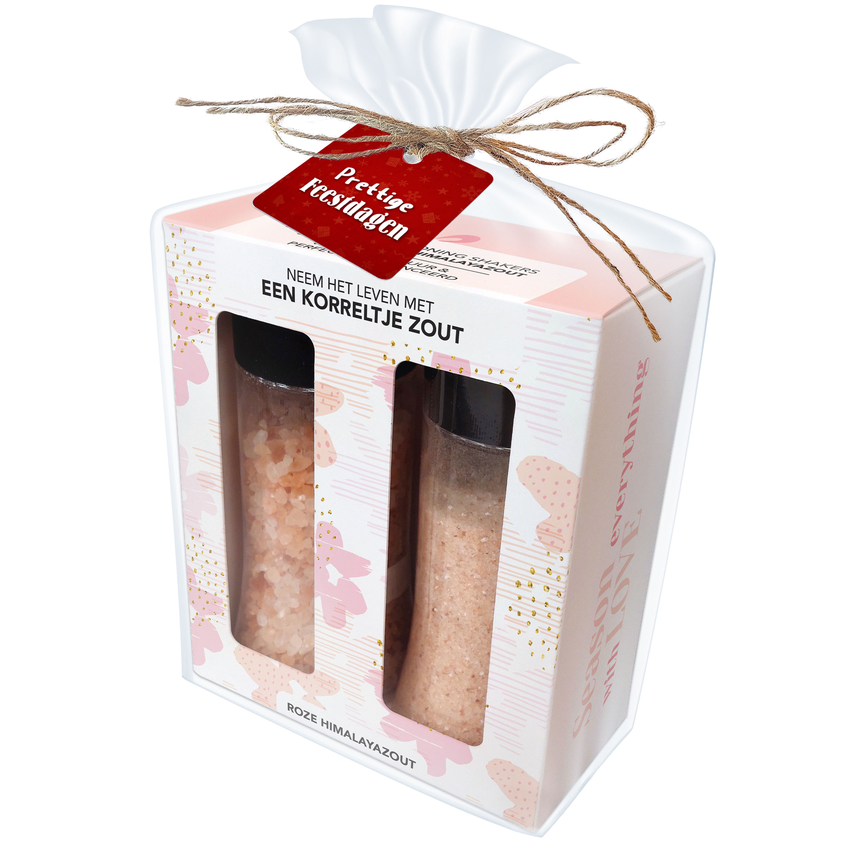 Himalayazout Set – Leven korreltje zout - Cadeauverpakking - Kerst Label