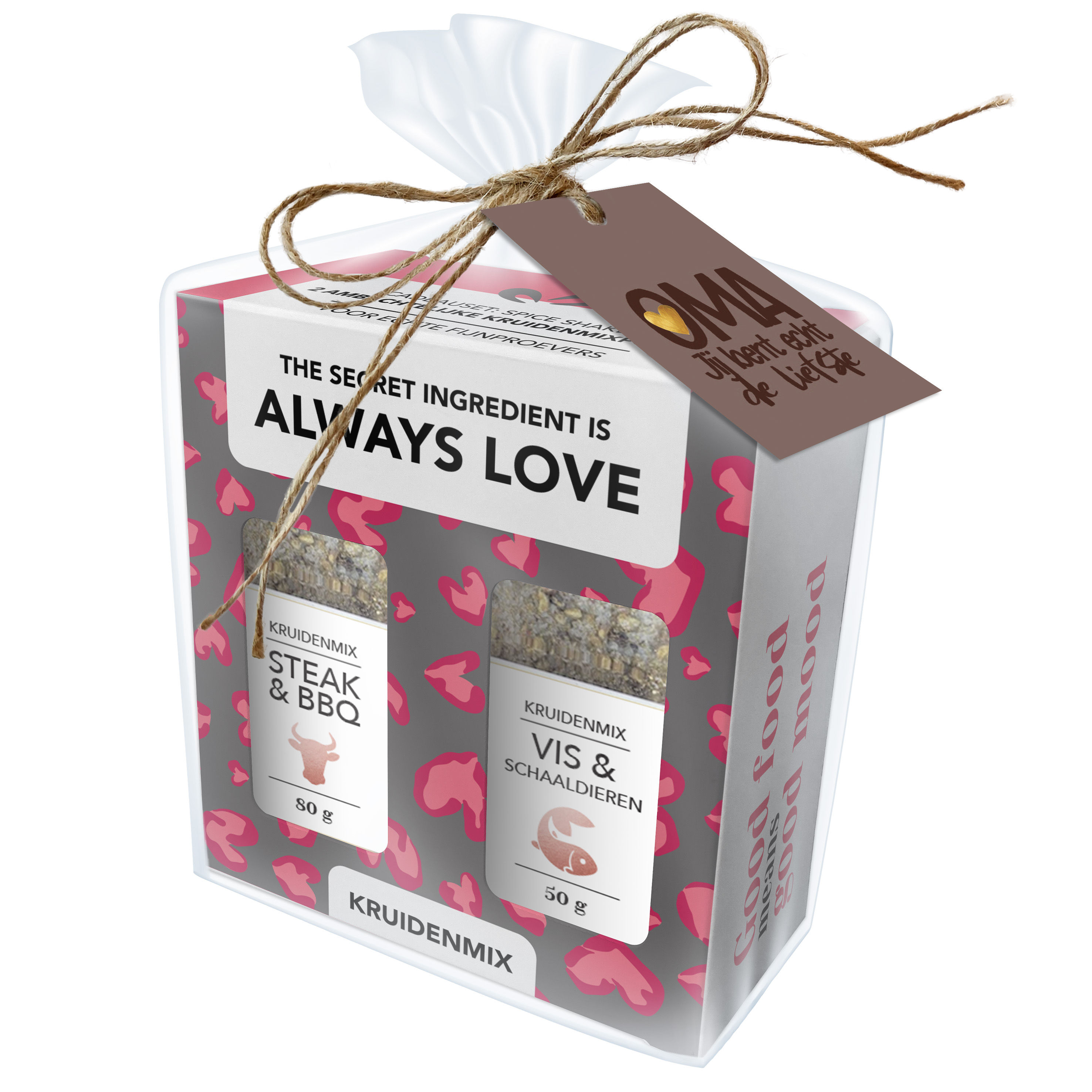 Kruidenpotjes Set - Ingredient is Love - Cadeauverpakking - Oma label