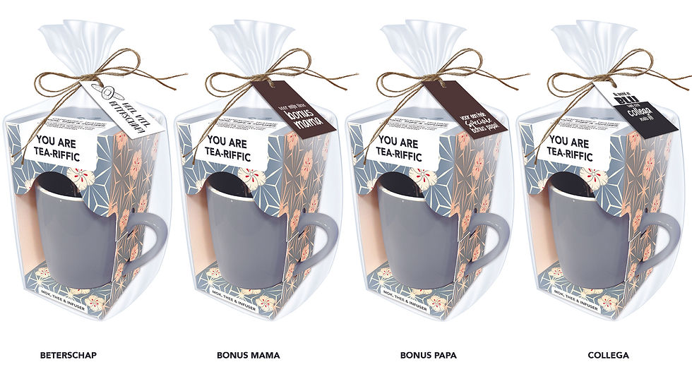 Thumbnail: Theemok Set – You are TEA-riffic - Geschenkverpakking met keuze label