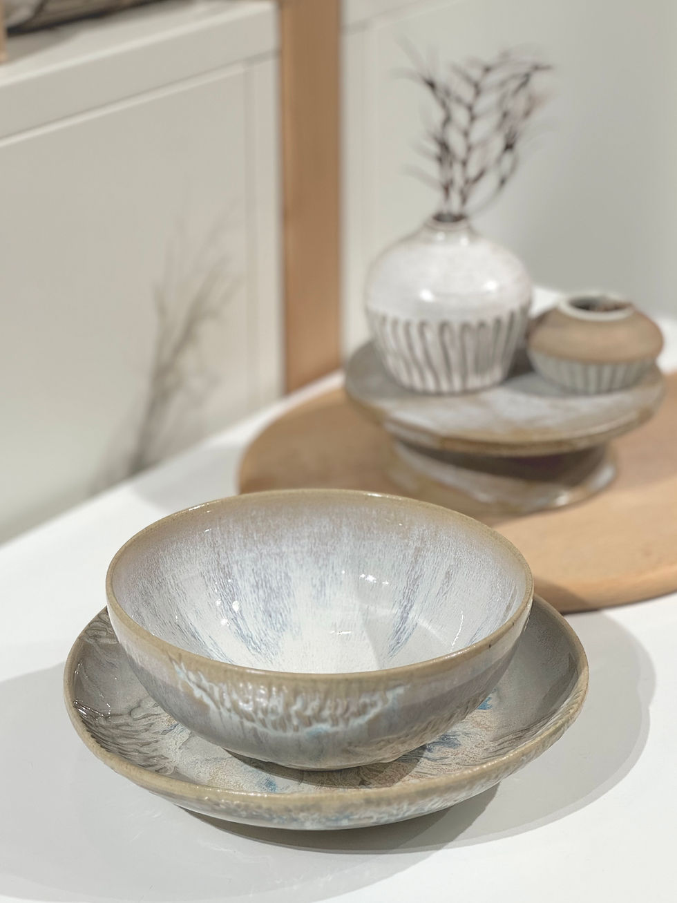 Thumbnail: #F37 - Blue Lagoon Plate and Bowl Set (2pcs Set)