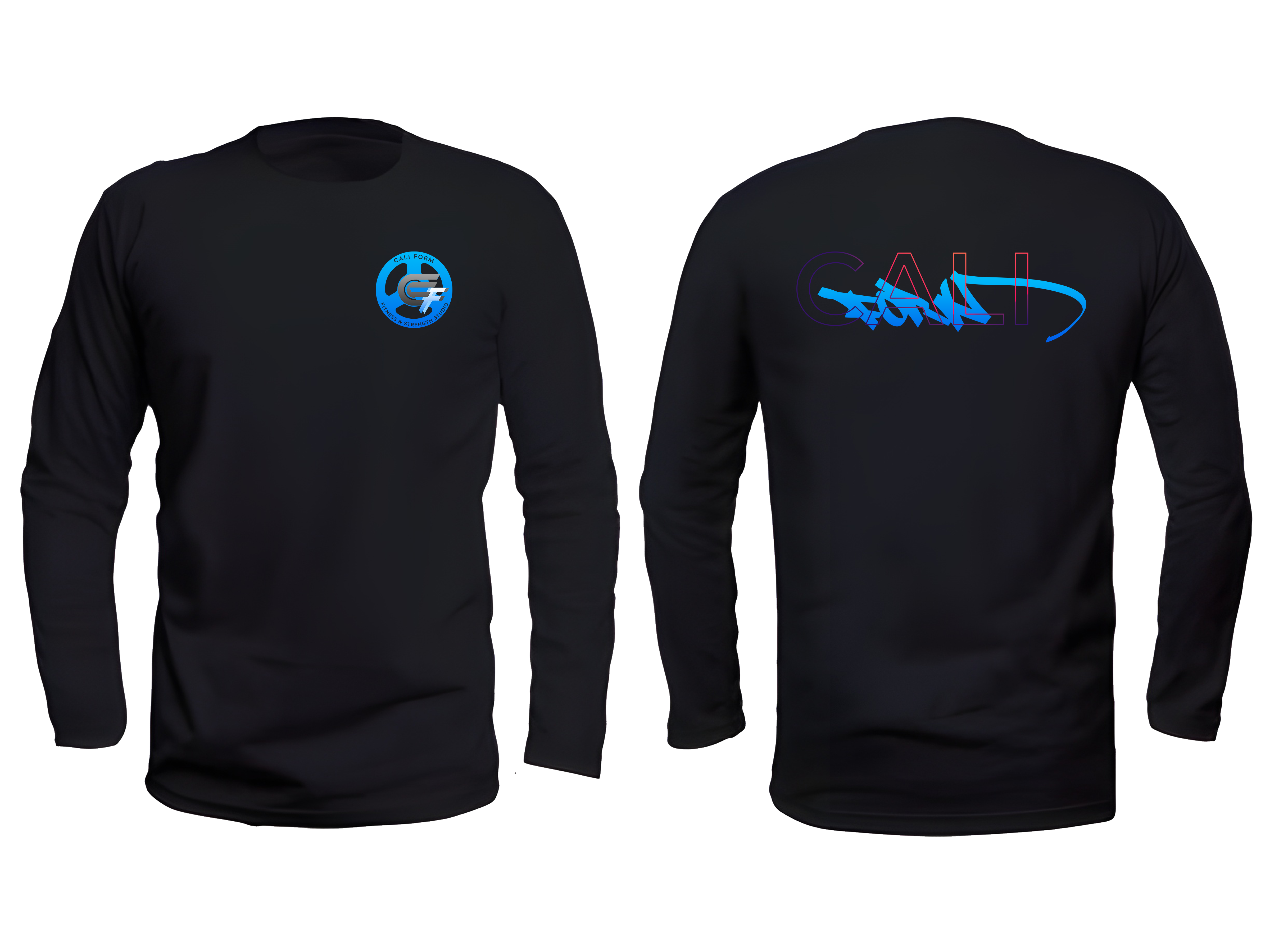 Black CALI Long Sleeve Blue Logo