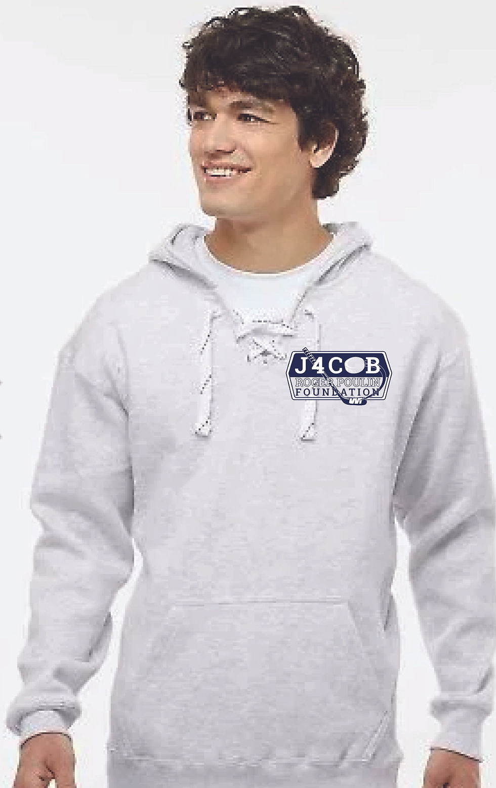 Thumbnail: Ash Heather Adult X-SMALL JRPF Laced Hoodie, You Choose!