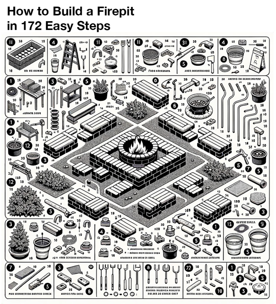 Detailed diagram of how to build a fire pit