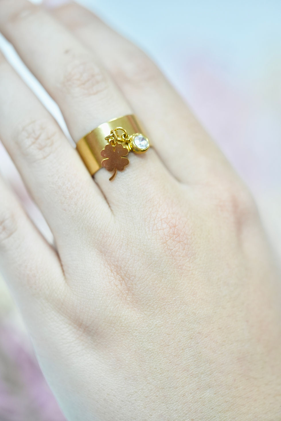 Miniature : Bague breloques ( acier doré )