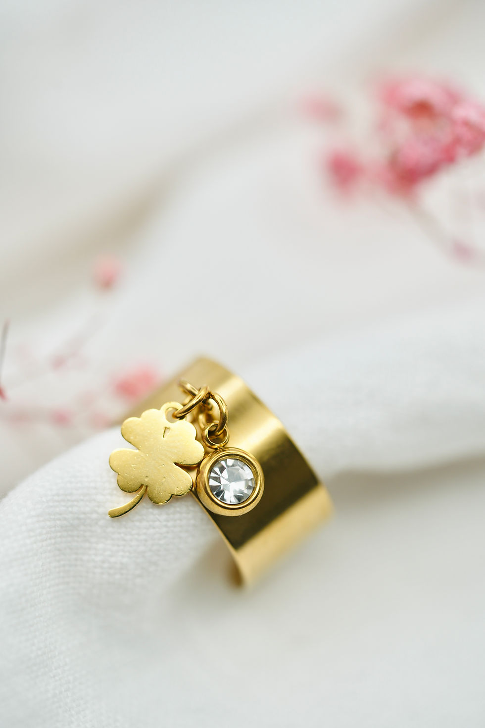 Miniature : Bague breloques ( acier doré )