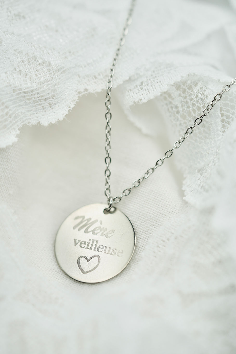 Miniaturbild: Collier Mère Veuilleuse (acier argenté)