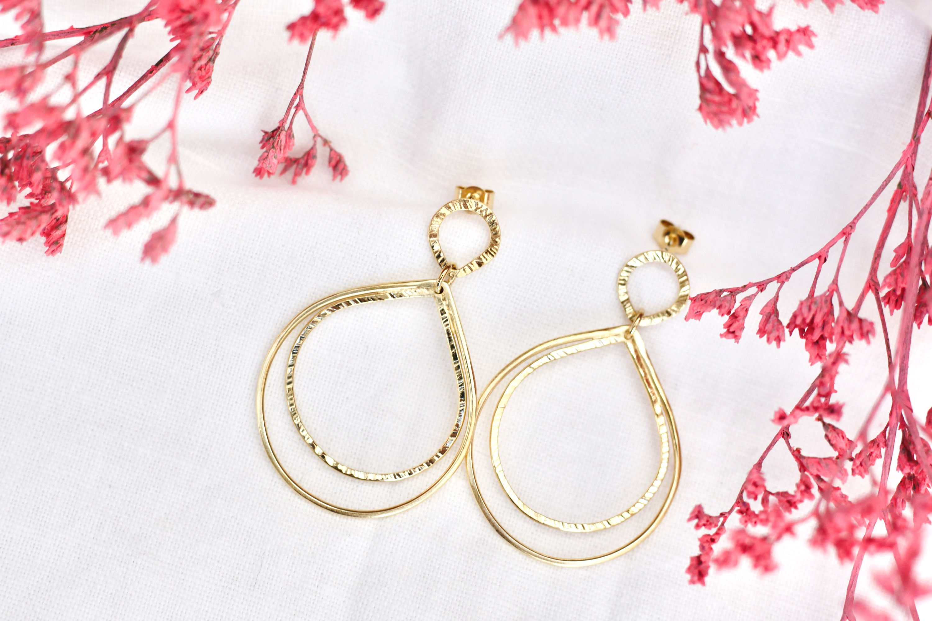 Boucles d'oreilles Aurore (plaqué or)