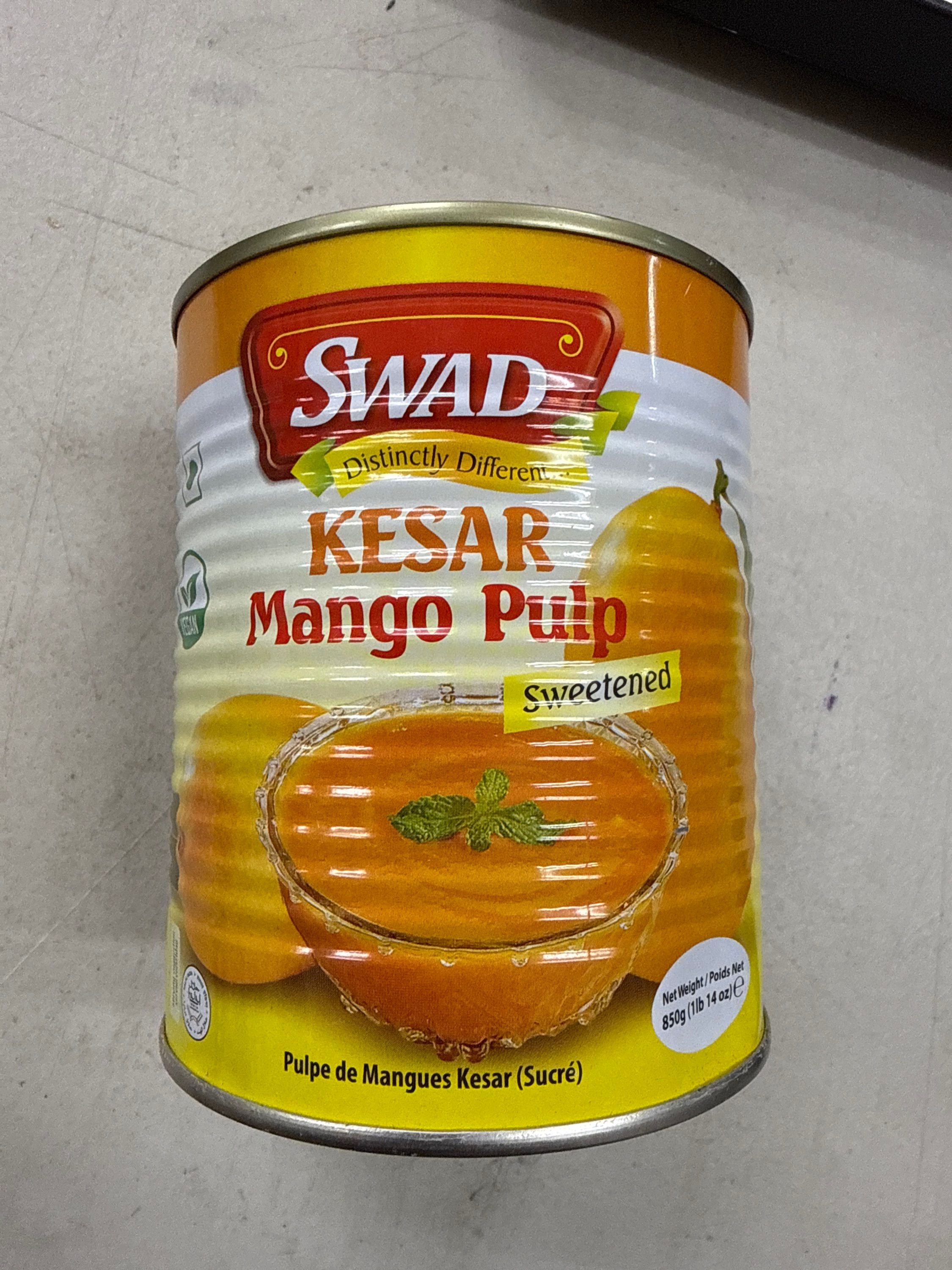 Swad kesar mango pulp 850g
