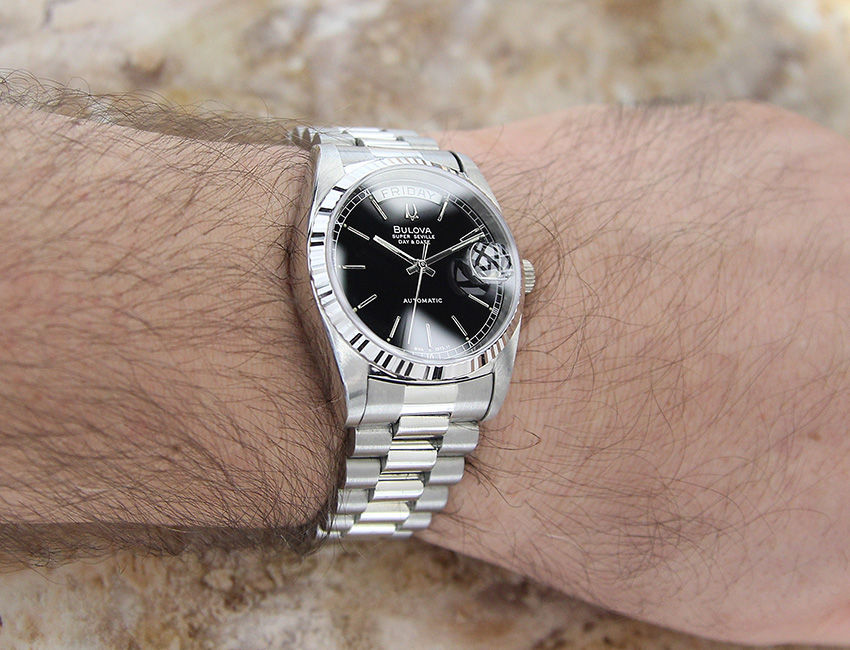 Thumbnail: Bulova Super Seville Pristine Swiss Made Mens Collectors Auto Day Date Watch