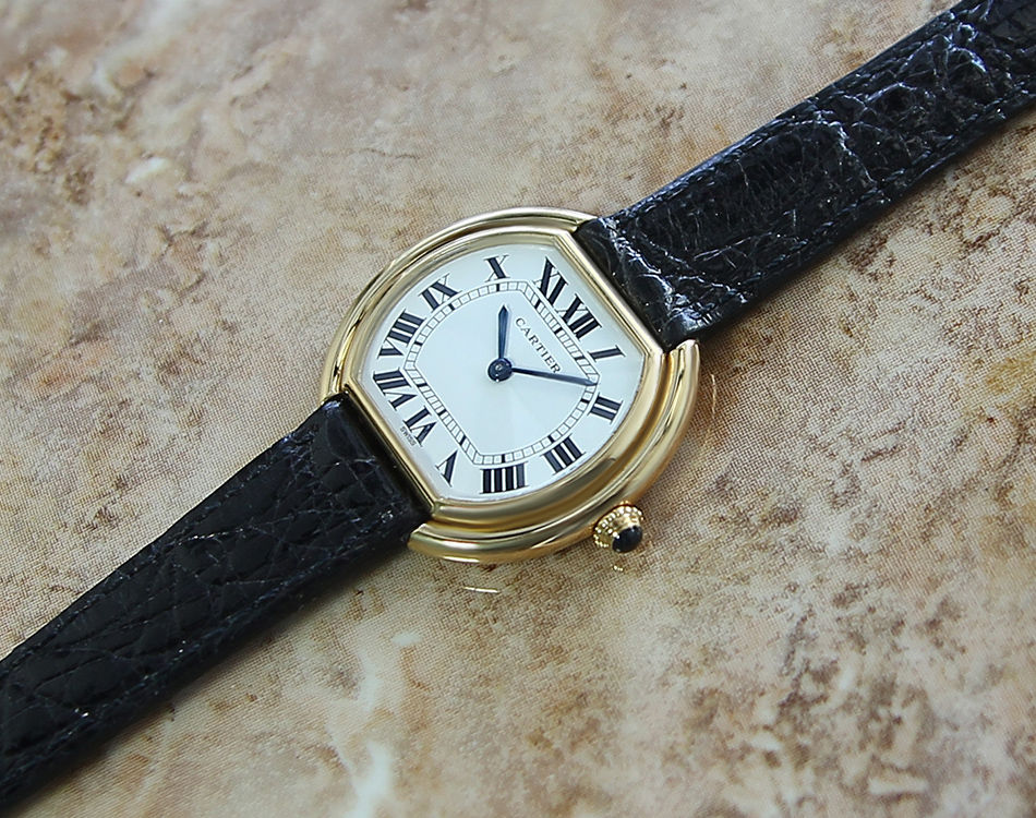 Thumbnail: Cartier Vendome Paris Rare Luxury 32mm 18k Solid Gold Watch