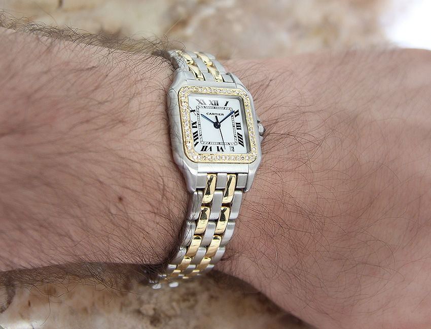 Thumbnail: Solid 18k Gold Cartier Panthere   Diamond Watch