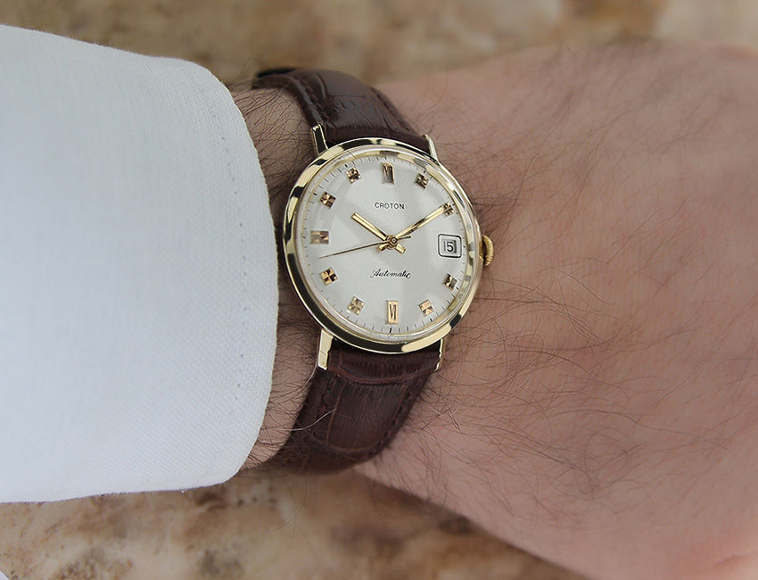 Thumbnail: Croton German 14k Solid Gold Men's Watch