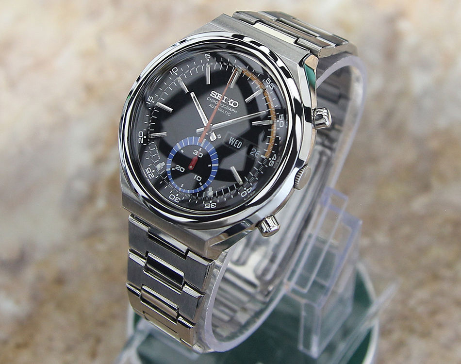 Thumbnail: Seiko Chronograph 6139 7060 Auto SS Mens 1977 Japan Watch