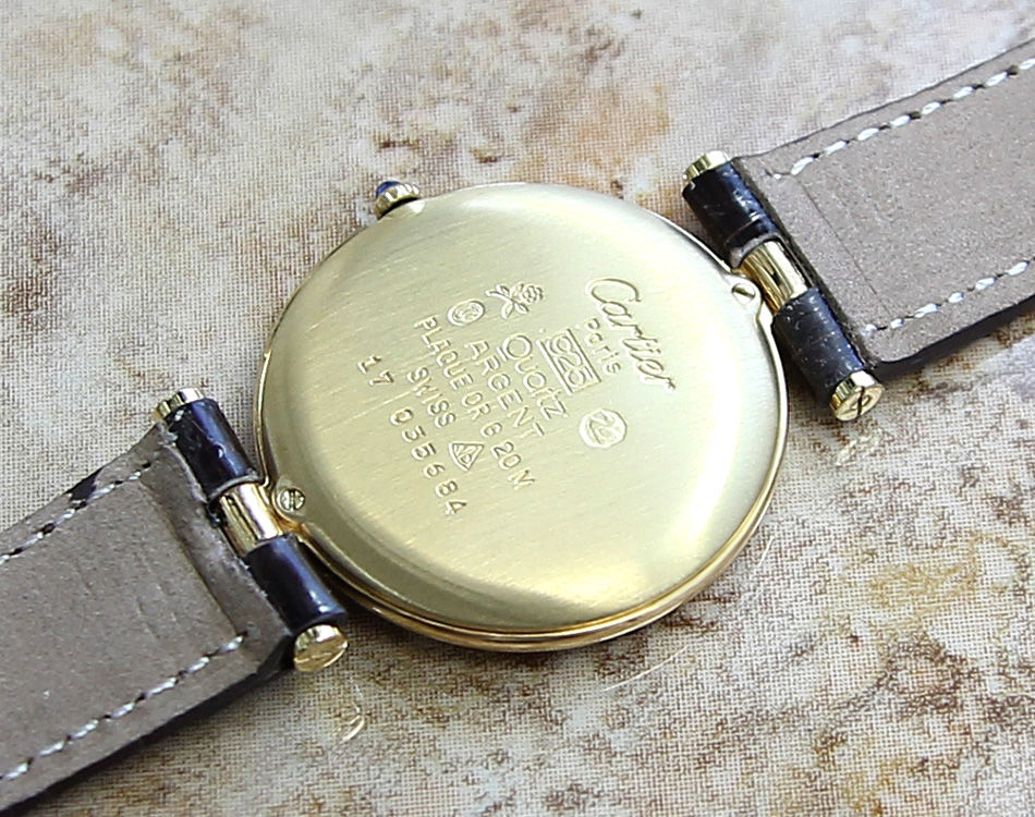 Thumbnail: Must De Cartier Vermeil 925 Silver Gold Plate Swiss 30mm Watch