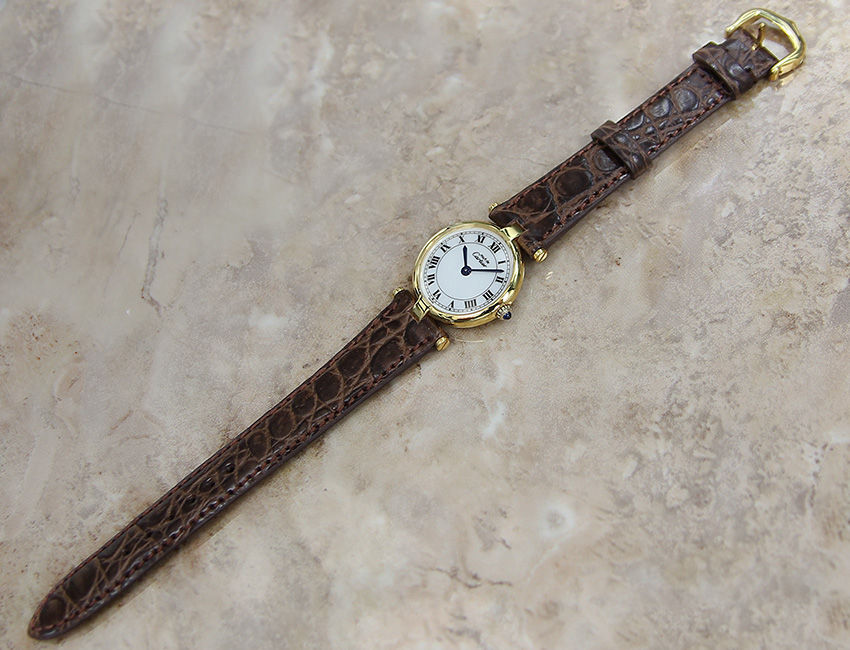 Thumbnail: Gold Plated Cartier Must De Vermeil  Ladies Watch