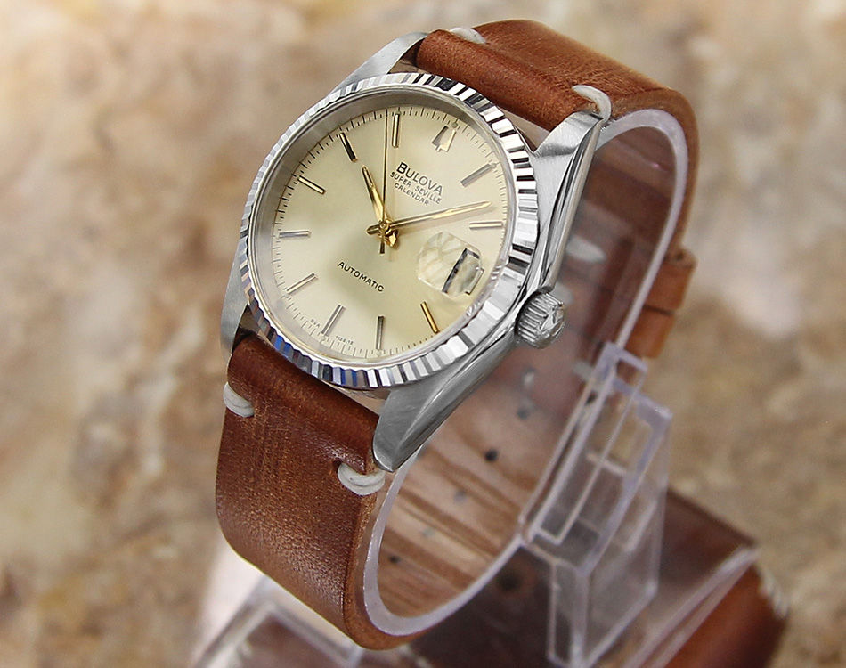 Thumbnail: Bulova Super Seville Calendar Men's Watch - Gold Dial