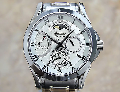 Seiko Premier Moonphase 5D88 Men's Watch
