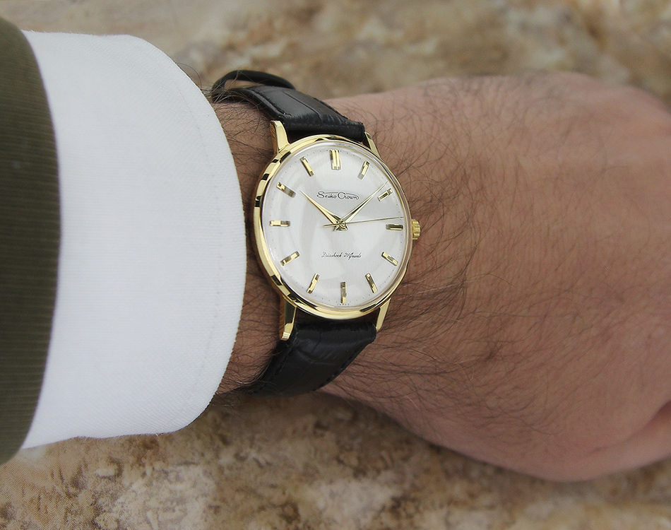 Thumbnail: Seiko Crown Vintage Manual 1960s Japan Men's 35mm Watch